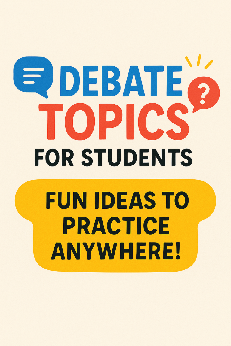 debate topics are great for practicing.